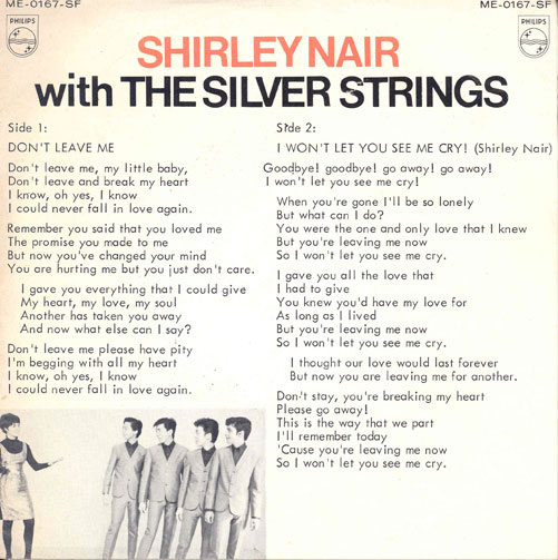 Shirley Nair with the Silver Strings Philips PS back