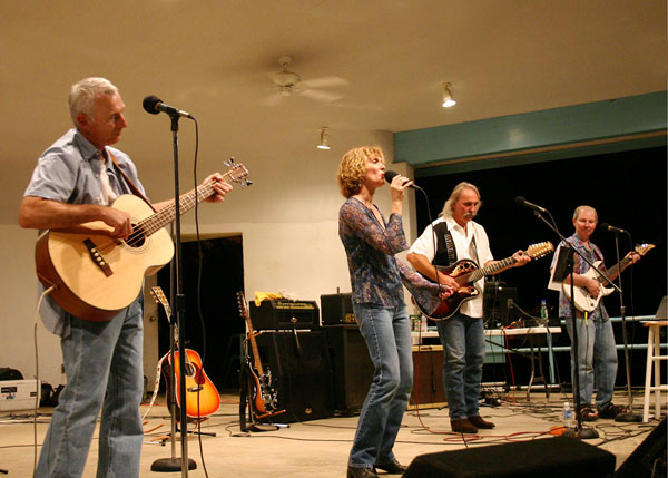 The 2004 reunion, Kingsburg, l-r: Jeff Anderson, Pat Erickson, Woody Bell and Craig Anderson