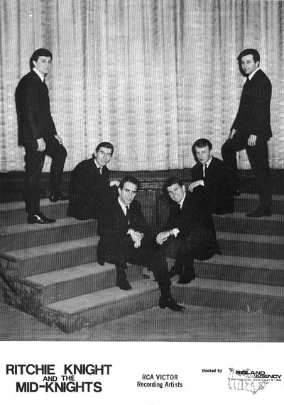 RCA promo card, 1966. From left: Rick Bell, George Semkiw, Barry Stein, Richie Knight, Ray Reeves and Doug Chappell