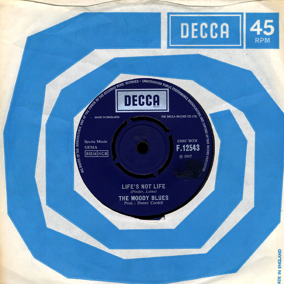 Moody Blues Decca 45 Life's Not Life