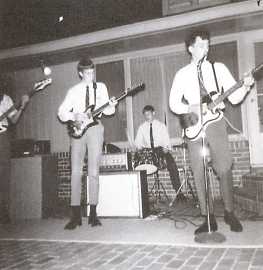 The Noblemen, 1965 from left: Jim Anderson (partially visible) on bass, Frank Wright, Landis Dibble, Randy Rahberg
