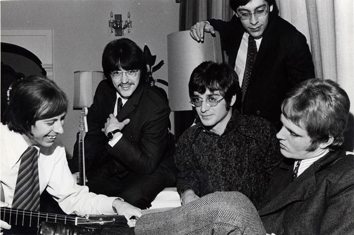 The as-yet unnamed Floribunda Rose in Jo'burg, May 1967. Left to right: Pete Clifford, Jack Russell, John Kongos, Chris Demetriou and Nick Dokter