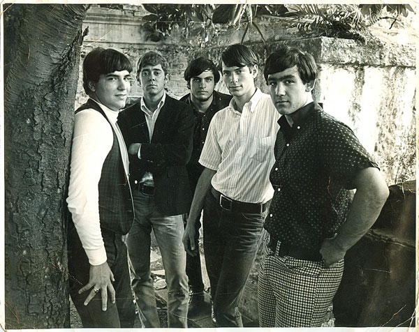 The Souls of the Slain in a New Orleans cemetery, August 1966, left to right: Billy Klause, Carl Flesher, Jim Hutchison, Jerry Heinberg, and Cornel LeBlanc.