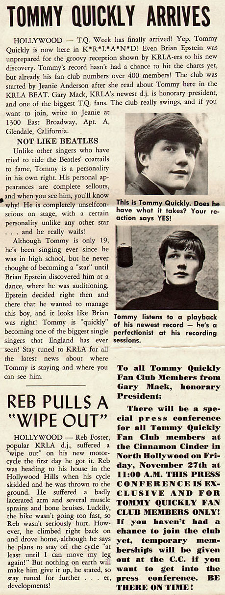 Article from KRLA Beat magazine, November 21, 1964