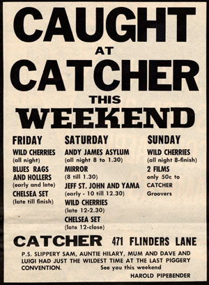 The Catcher club Melbourne December 1967 band lineup