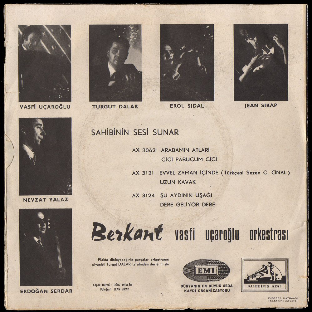 Berkant with the Vasfi Uçaroğlu Orkestrasi PS back cover