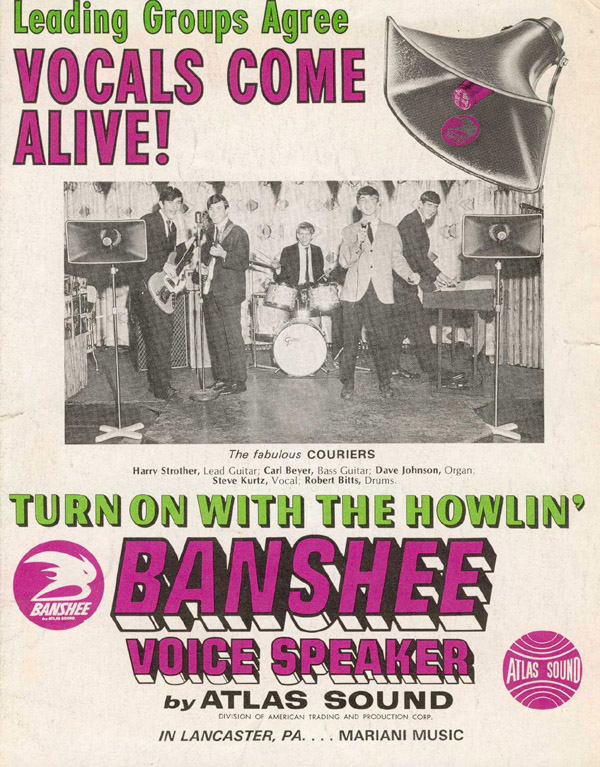 The Couriers promote the Atlas Sound Banshee PA speaker.