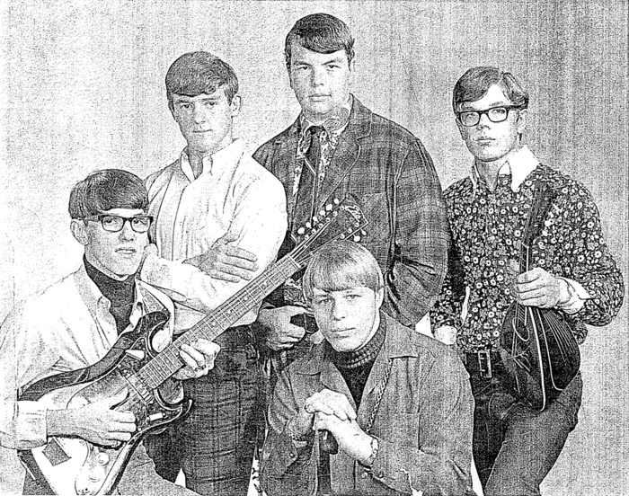 Fabulous Pendletons circa 1966, photo: John Butts, Dave Pound, Jerry Miller, Jeff Robb and John Proudley