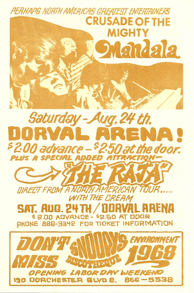 Mandala with the Raja at Dorval Arena, August 24, 1968