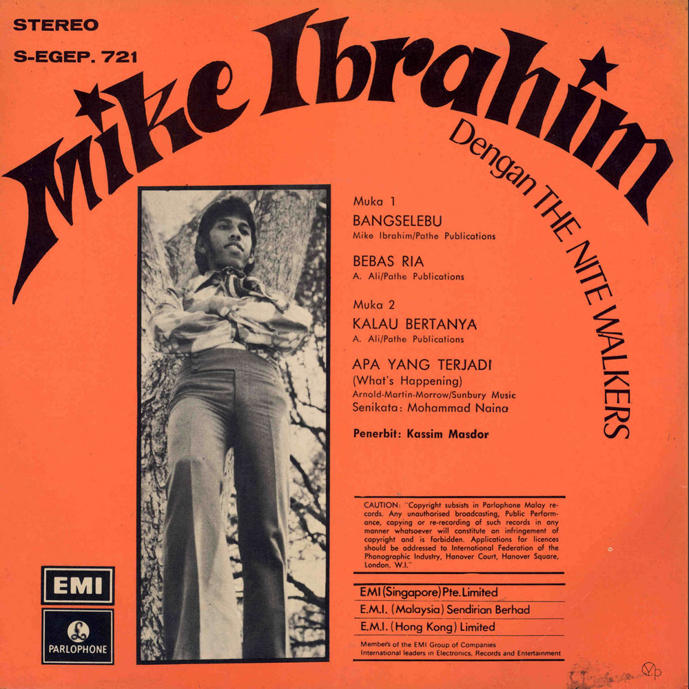 Mike Ibrahim and the Nitewalkers Parlophone EP back cover