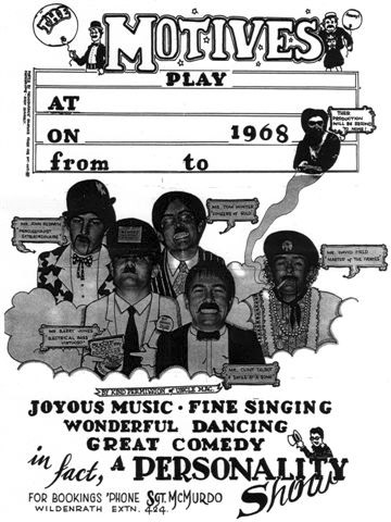 A promotional poster used to advirtise gigs played by the band.