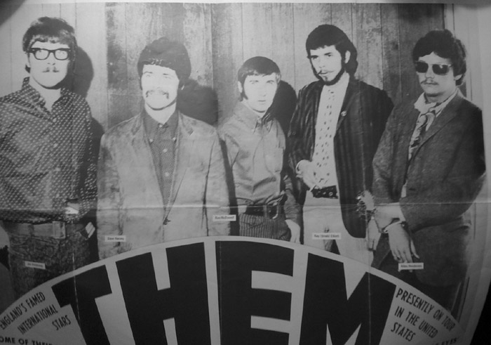 Poster from Amarillo, 1967, from left: Jim Armstrong, Dave Harvey, Ken McDowell, Ray Elliott and Alan Henderson. Poster from the collection of Tom McCarty