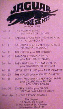 Baby Huey & the Babysitters at the Jaguar with the Shadows of Knight! March 16, 1968