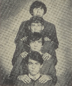 The Bedforde Set fan club card, Bill Singer, Steve Schein, Norman Bull, and Louis Miller.
