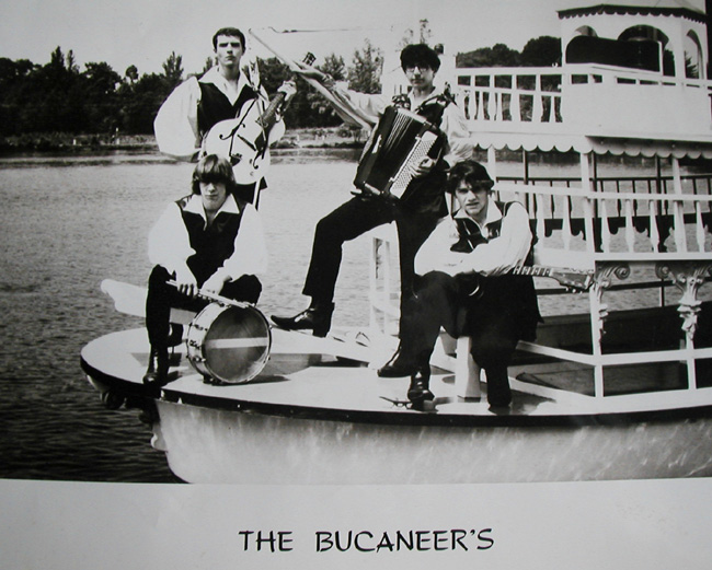 Bucaneers promotional photo, standing: Ron Krause and George Falcone; sitting: Ken Loftis and Don Bevers