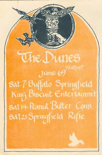 Buffalo Springfield at the Dunes, Westport, Washington, June 7, 1969. Poster image thanks to Jerry Fuentes