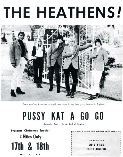 Heathens ad for Pussy Kat a Go Go