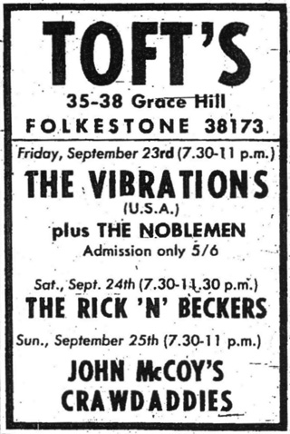 The Noblemen at Tofts, September 23, 1966 next evening: The Rick 'n' Beckers?!