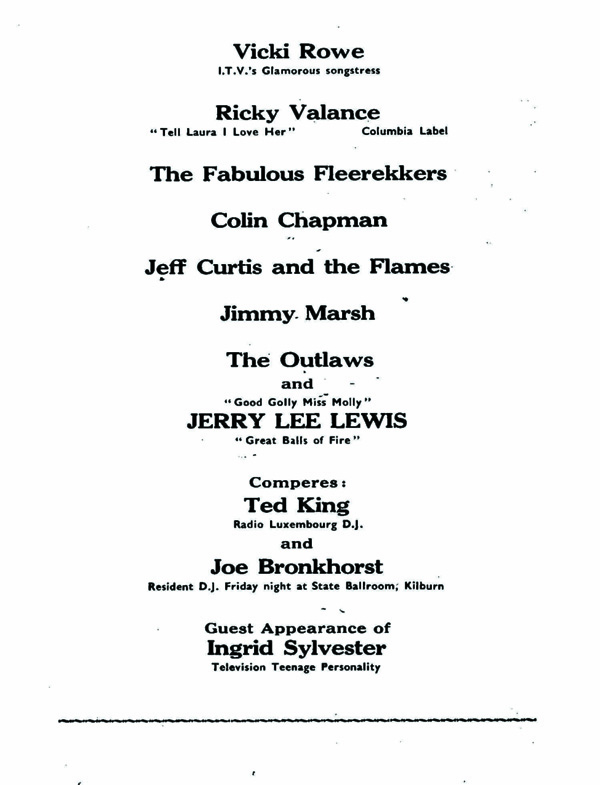 Page 7 of the Jerry Lee Lewis Channel Crossing Programme