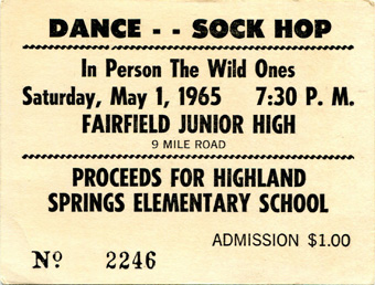 Wild Ones dance Fairfield Junior High May 1, 1965