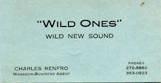 Wild Ones band business card
