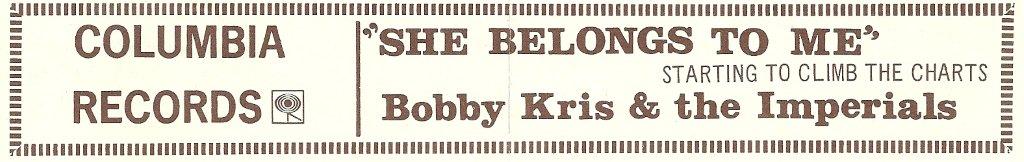 Bobby Kris & the Imperials, Columbia Records ad, RPM, May 16, 1966