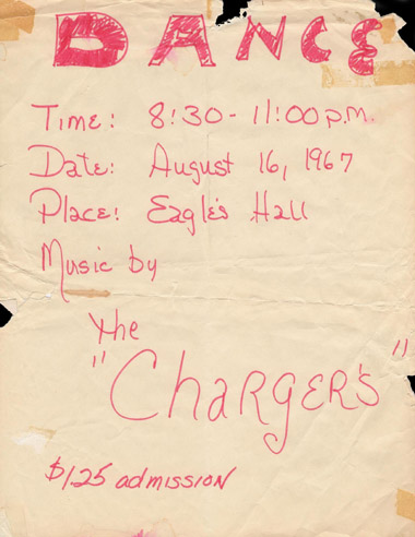 The Chargers, Eagles Hall, 1967 poster