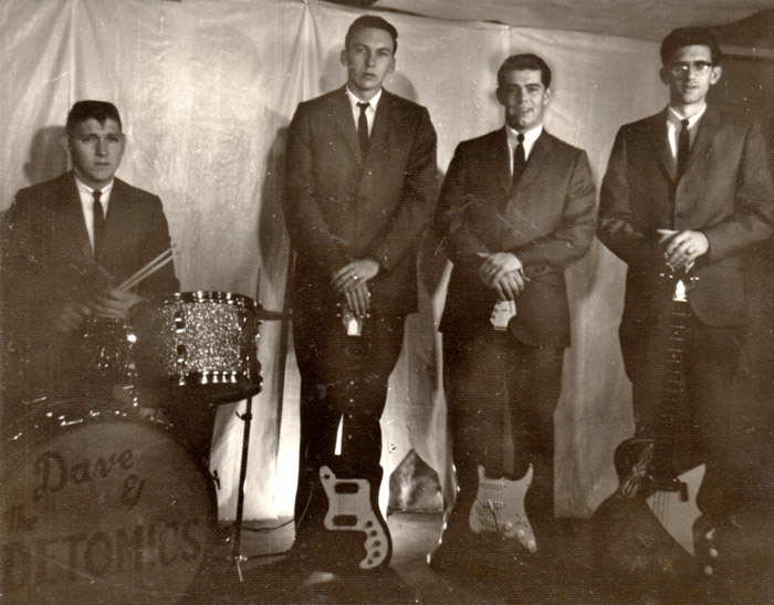 Original lineup of the band, winter of 1964, from left: Bill Sheedy, Galen Johnson, Dave Bethard, and Terry Johnson. Taken in Bill Sheedy's basement by his brother, Richard.