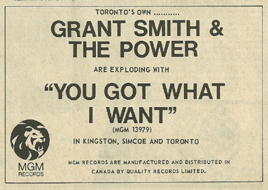 MGM promo for Grant Smith & the Power, RPM, October 28, 1969