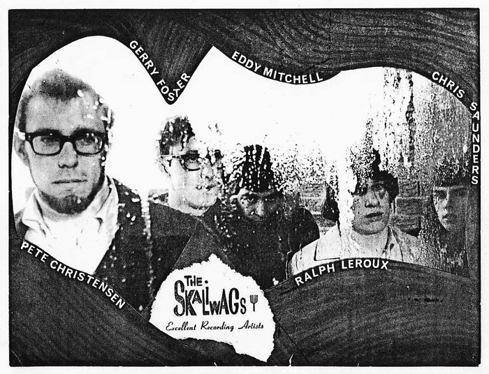 The reformed version of the Skaliwags, from left: Pete Christensen, Gerry Foster, Eddy Mitchell, Ralph Leroux and Chris Saunders