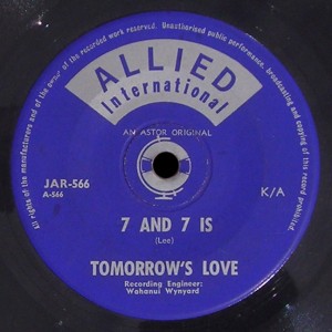 Tomorrow's Love Allied International 45 7 And 7 Is
