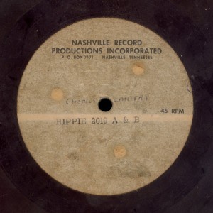 IV Pak - Nashville Record Productions Acetate for Hippie 2019 (detail)