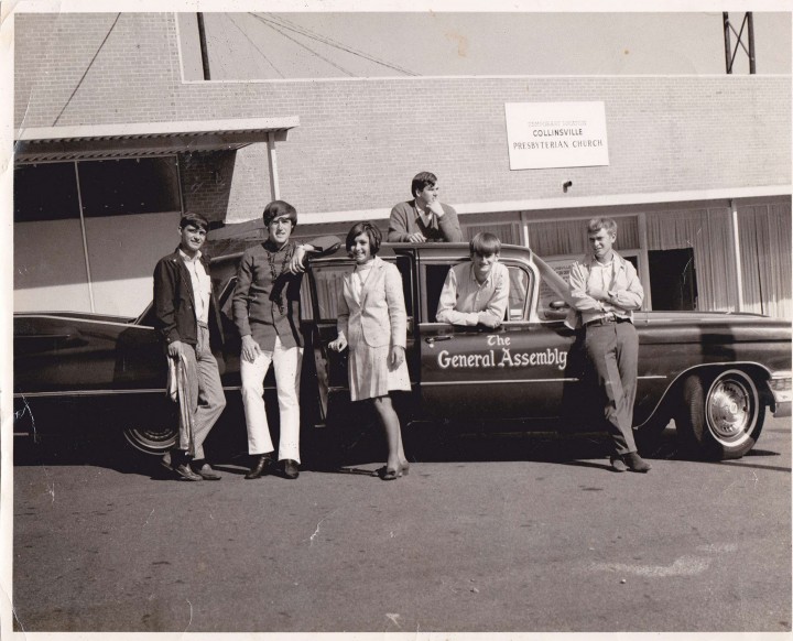 The Generals next to their Cadillac limo, 1968