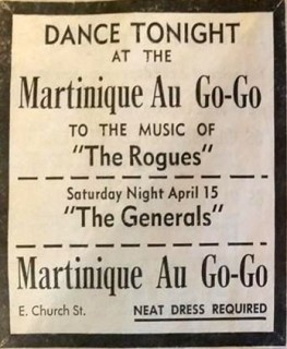 The Rogues and the Generals at Martinique Au Go-Go, Church St.