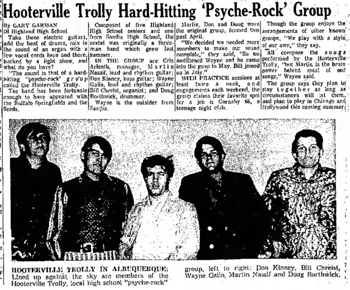 Hooterville Trolley in the Albuquerque Journal, December 4, 1967