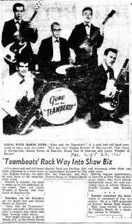 Gene & the Team Beats, Martinsville Bulletin September 22, 1961
