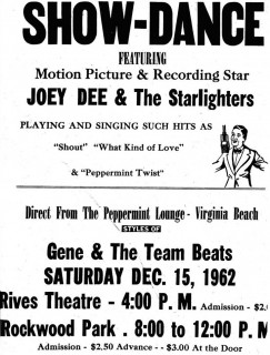 Gene & the Team Beats with Joey Dee & the Starlighters December 15, 1962