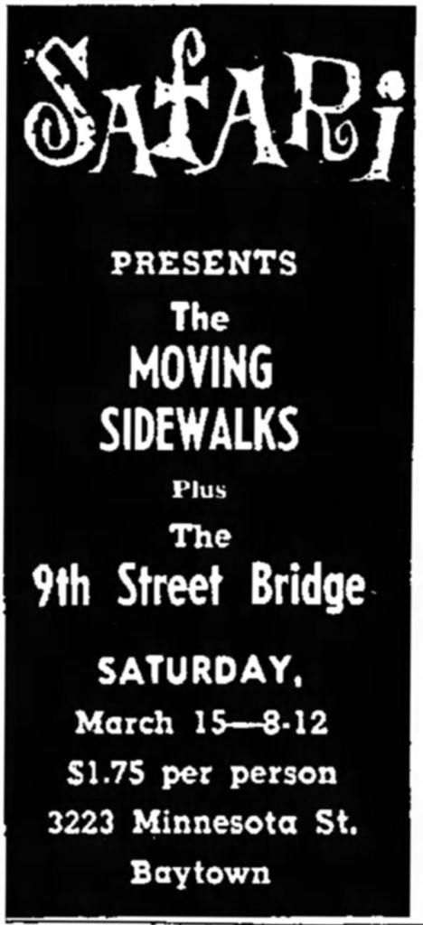The 9th Street Bridge and the Moving Sidewalks at the Safari in Baytown, March 15, 1969