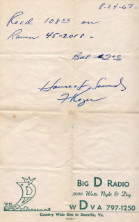 The Individuals receipt signed by Frank Koger