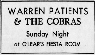 Warren Patients and the Cobras playing in Hazleton, PA, Feb. 25, 1967