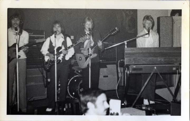 Magic Roundabout in 1969. Left to right: Ian Hollands, Ray Brown, John Chinnery and John Elliott. Photo credit: Ray Brown