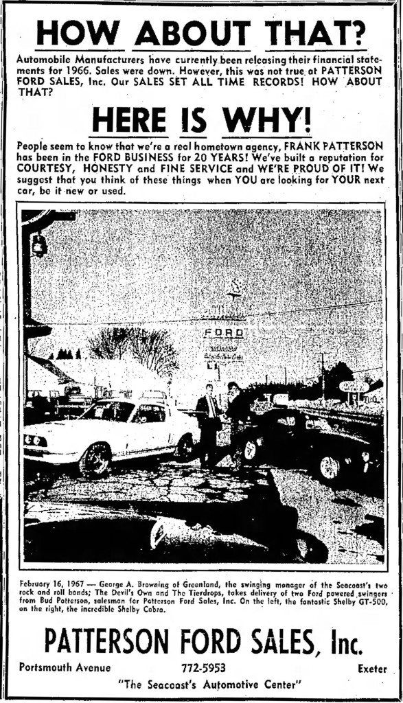 George A. Browning manager of the Devil's Own, Portsmouth Herald, Tue. Feb 21, 1967