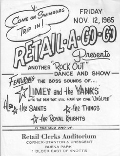 The Royal Knights on the bill with Limey and the Yanks, the Saints, and the Things at Retail Clerks Auditorium, Nov. 12, 1965