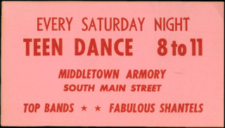 The Fabulous Shantels, ticket for the Middletown Armory Teen Dance