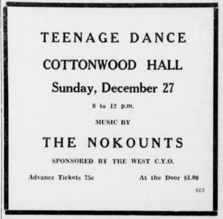 The Nokounts at Cottonwood Hall West, TX, December 27, 1964