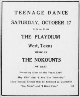 The Nokounts at the Playdium West, TX, October 17, 1964
