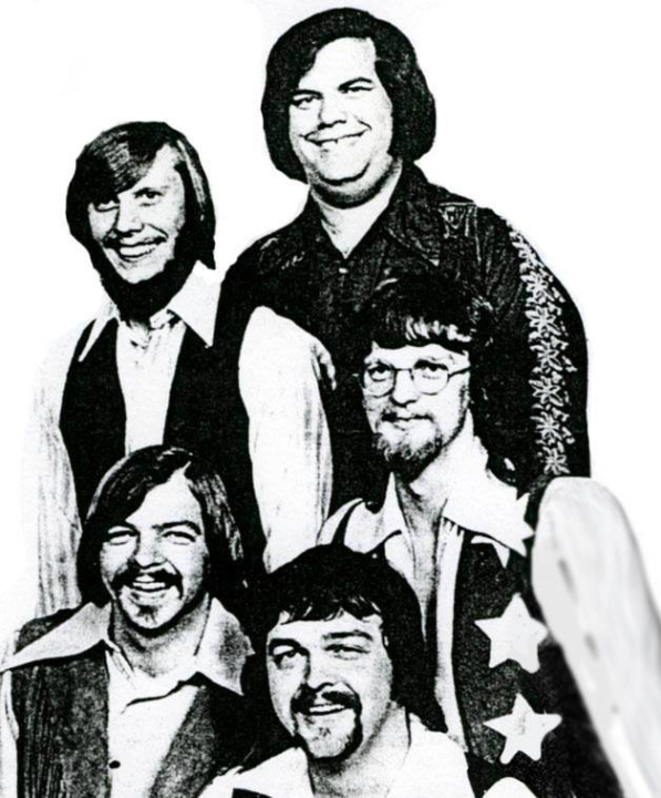 O’Kaysions (third generation, ca. 1970-71) Top row, L-R: Gary “Groove” Pugh (drums/vocals); Big Jim Lowry (guitar/vocals). Second row: Donny Trexler (guitar/vocals); Allen Brewer (bass/vocals). Front and center: Lenny Collins (drums)