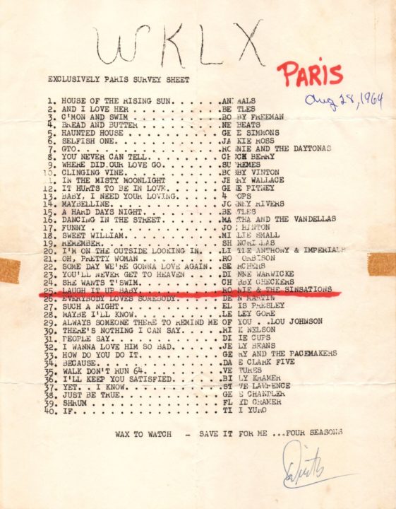 WKLX Paris, KY Survey August 28, 1964