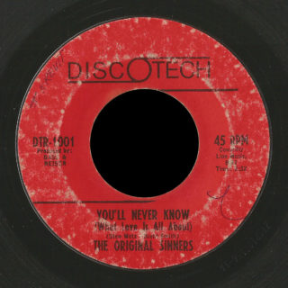 Original Sinners Discotech 45 You'll Never Know (What Love Is All About)