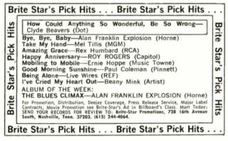 Alan Franklin Explosion Billboard 1971, July 24